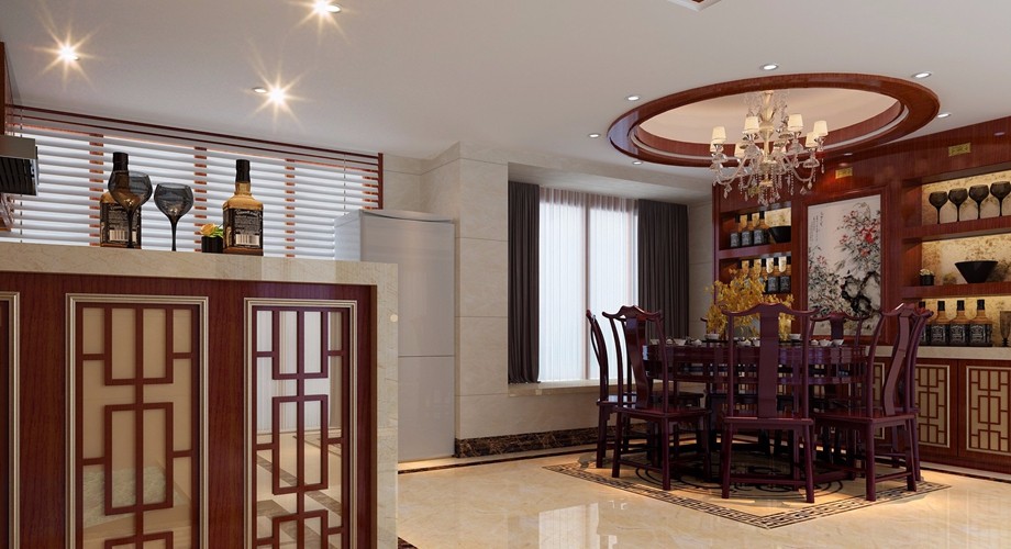 石家莊裝修案例天海·博雅盛世 中式風格 117平